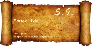Sauer Ida névjegykártya